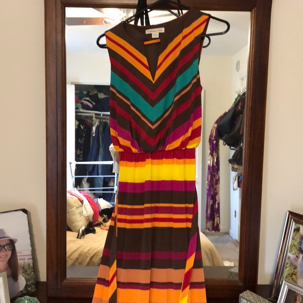 Neon striped maxi